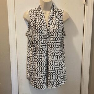 Spense Large sleeveless Circle Pattern Blouse 25-502-1